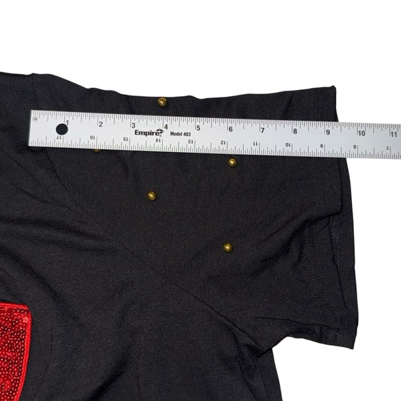 NWT Black T-Shirt with Red Glitter Lips Plus 4X - Picture 7 of 14